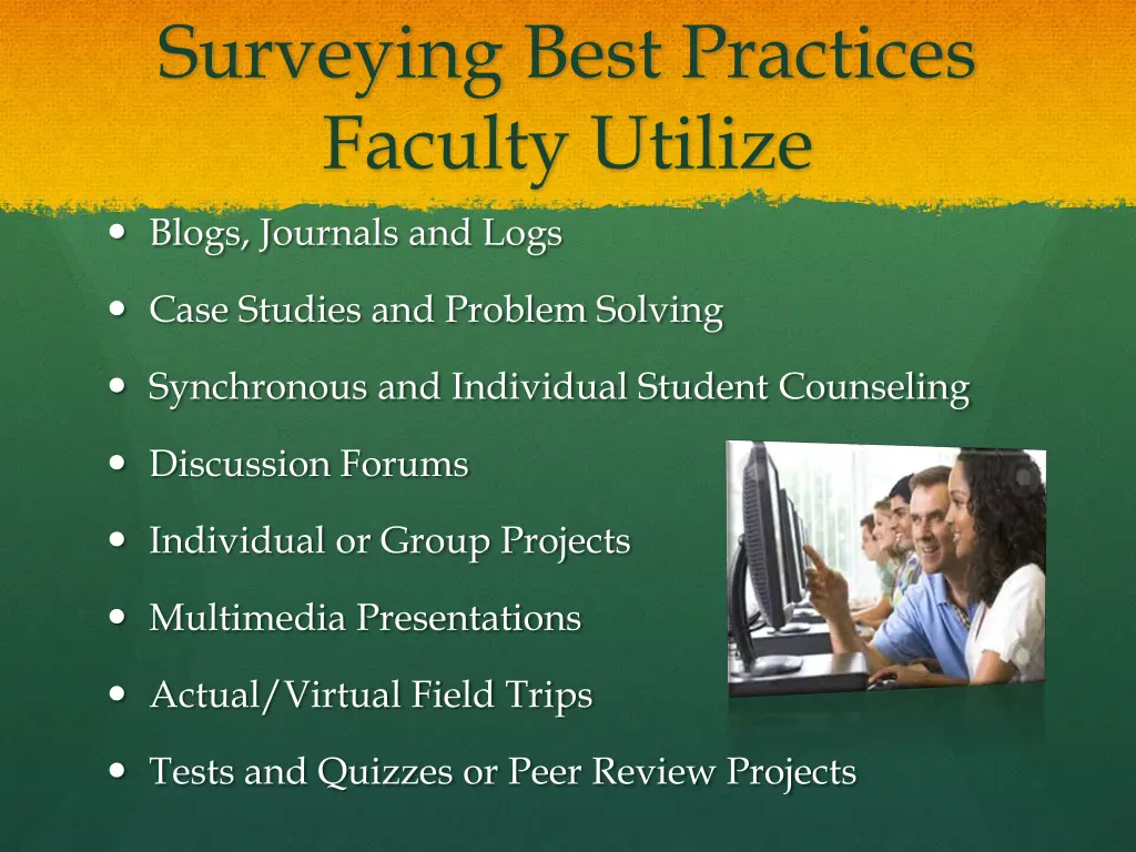 surveying best practices faculty utilize