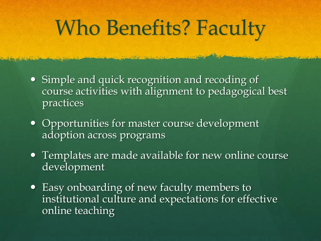 who benefits faculty