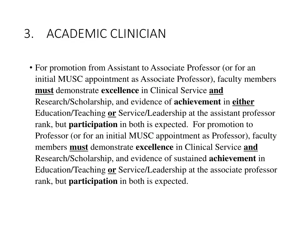 3 academic clinician