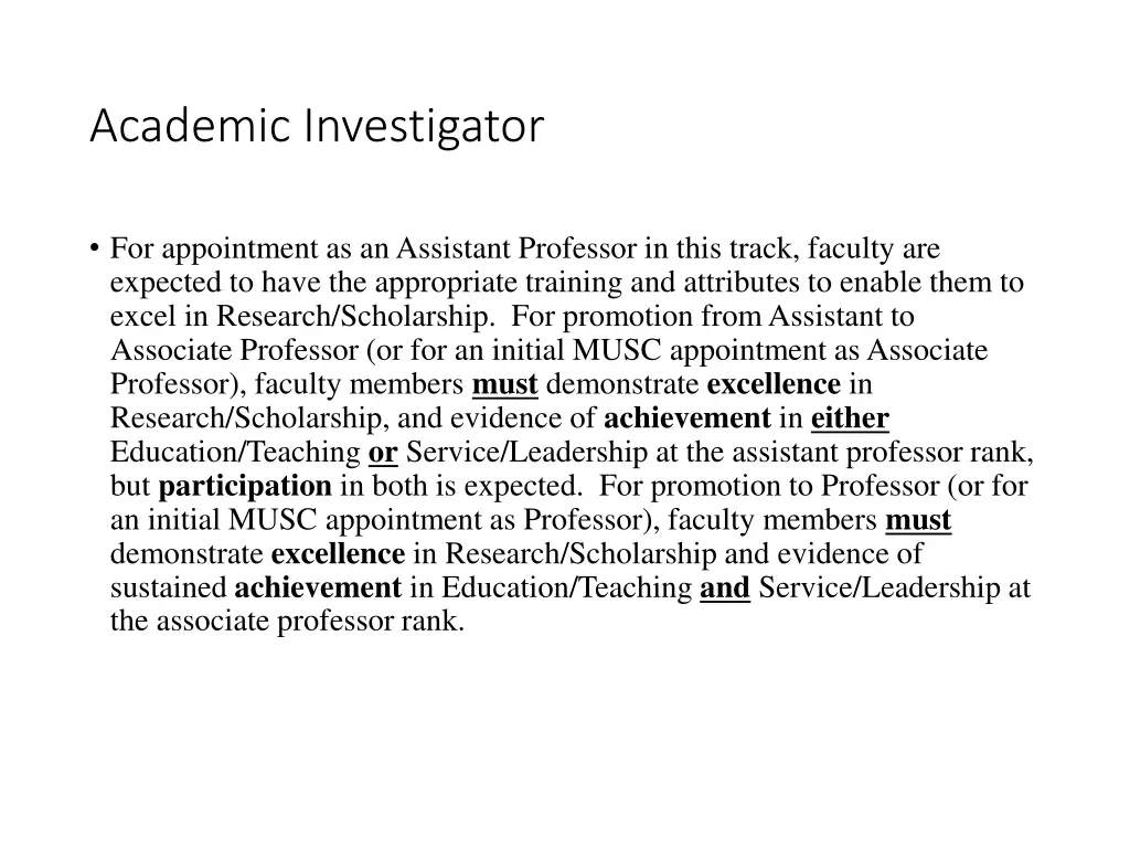 academic investigator