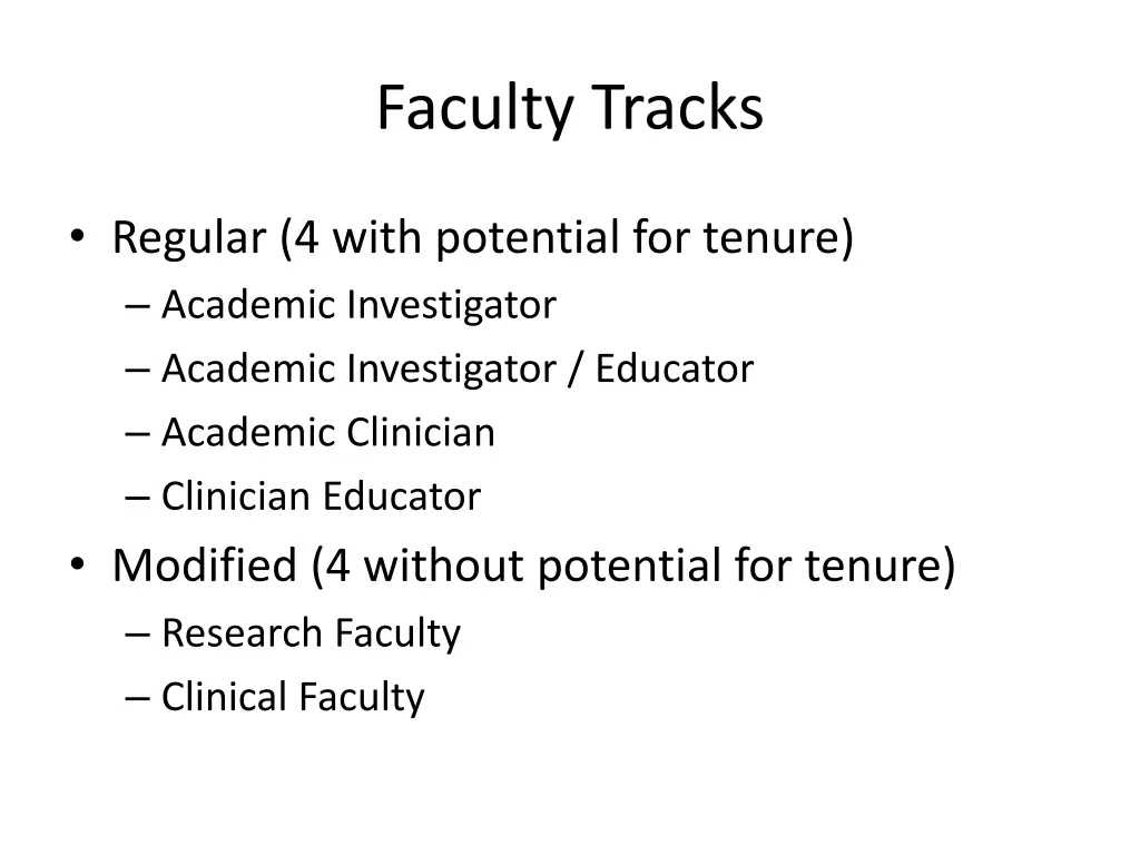 faculty tracks