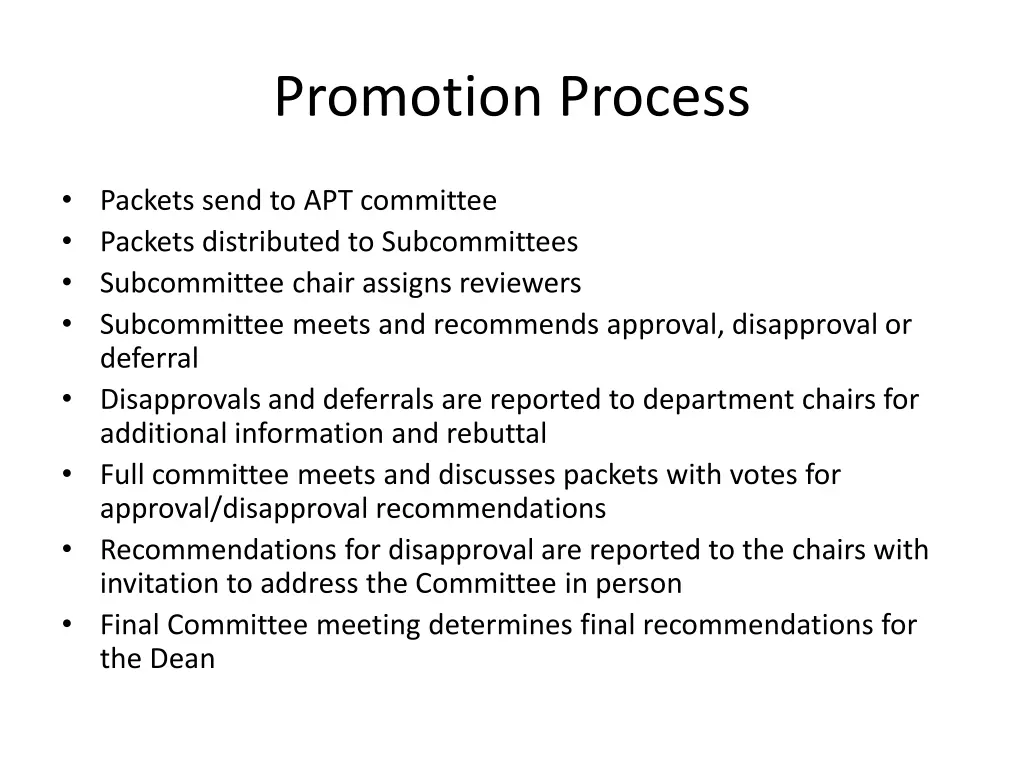 promotion process