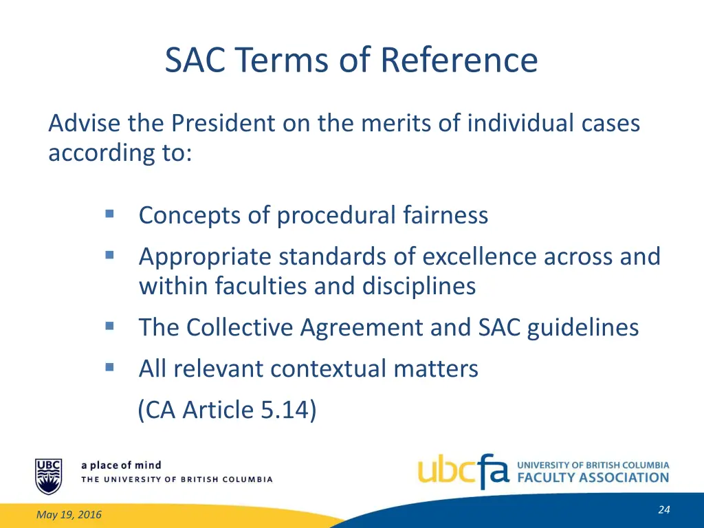 sac terms of reference