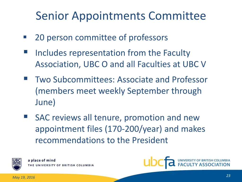 senior appointments committee 1