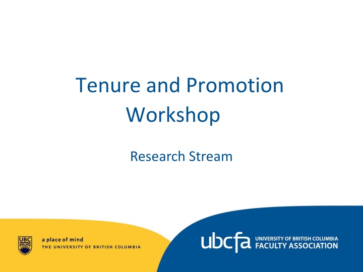 tenure and promotion workshop