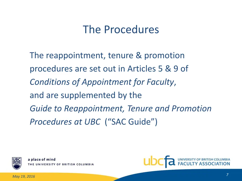 the procedures