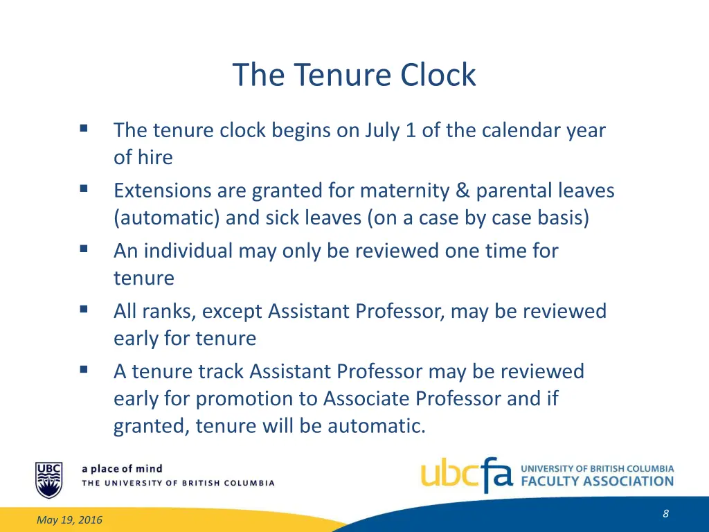 the tenure clock