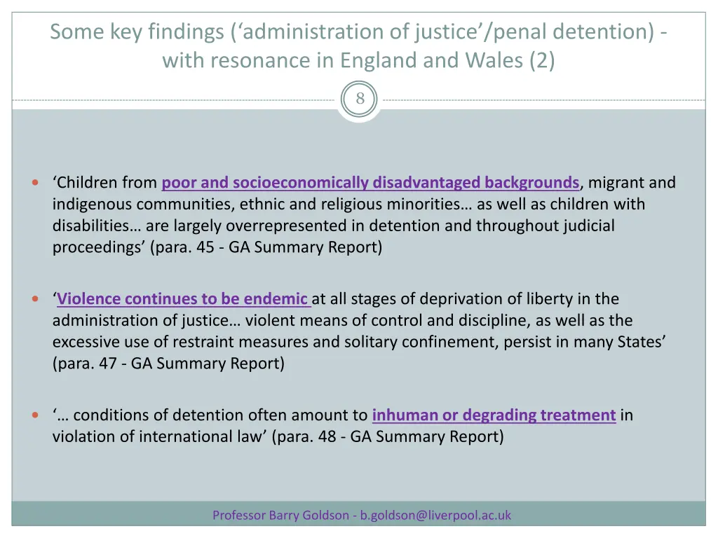 some key findings administration of justice penal 1