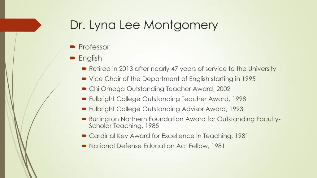 dr lyna lee montgomery