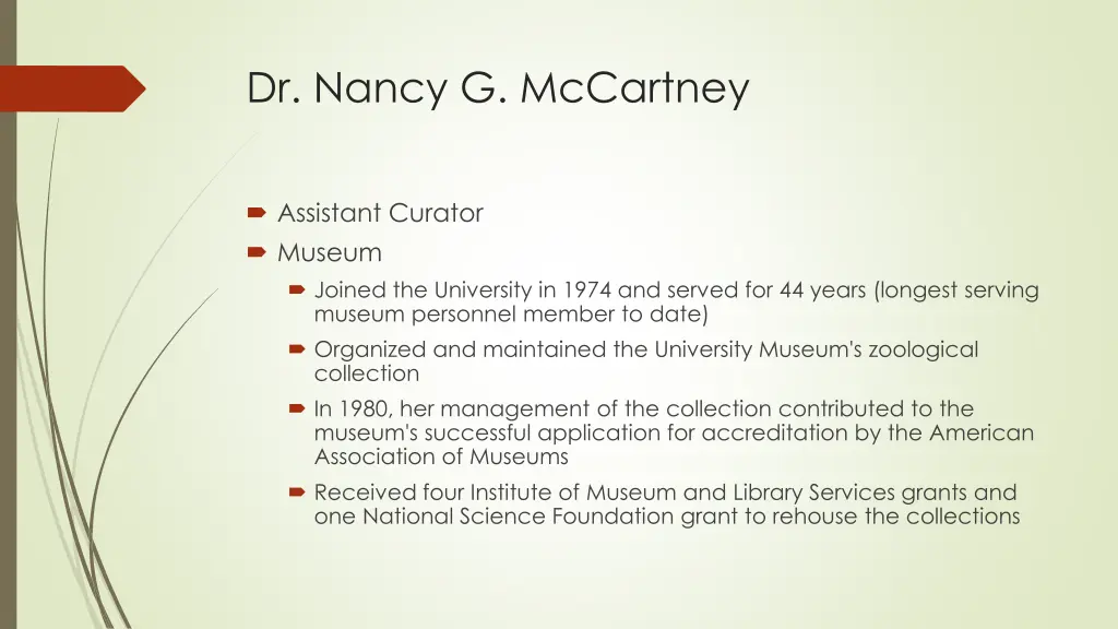 dr nancy g mccartney