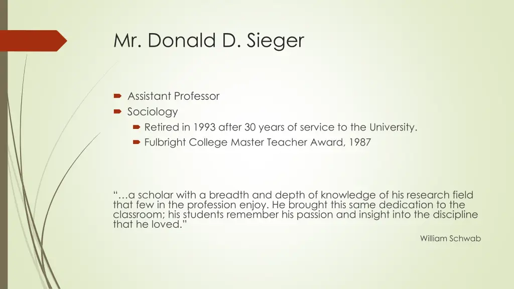 mr donald d sieger