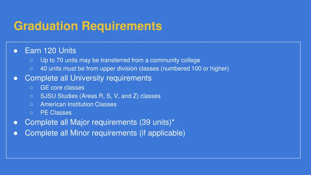 graduation requirements