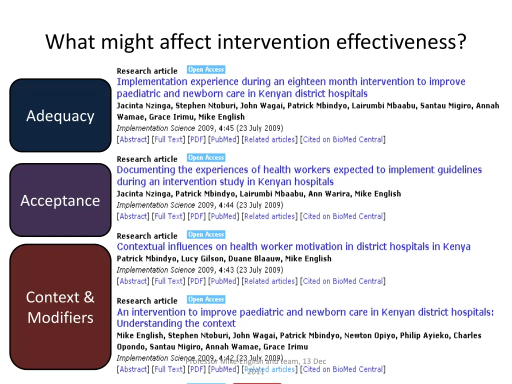 what might affect intervention effectiveness