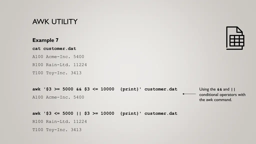 awk utility 12