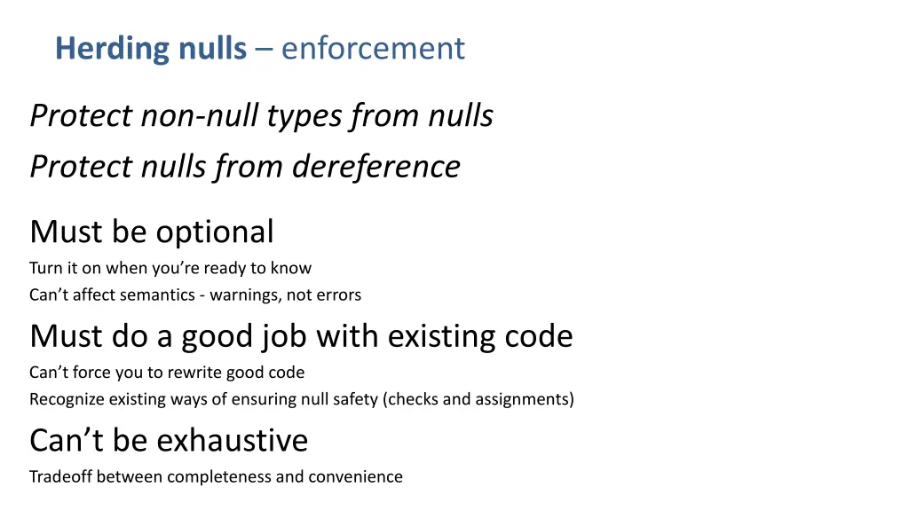 herding nulls enforcement