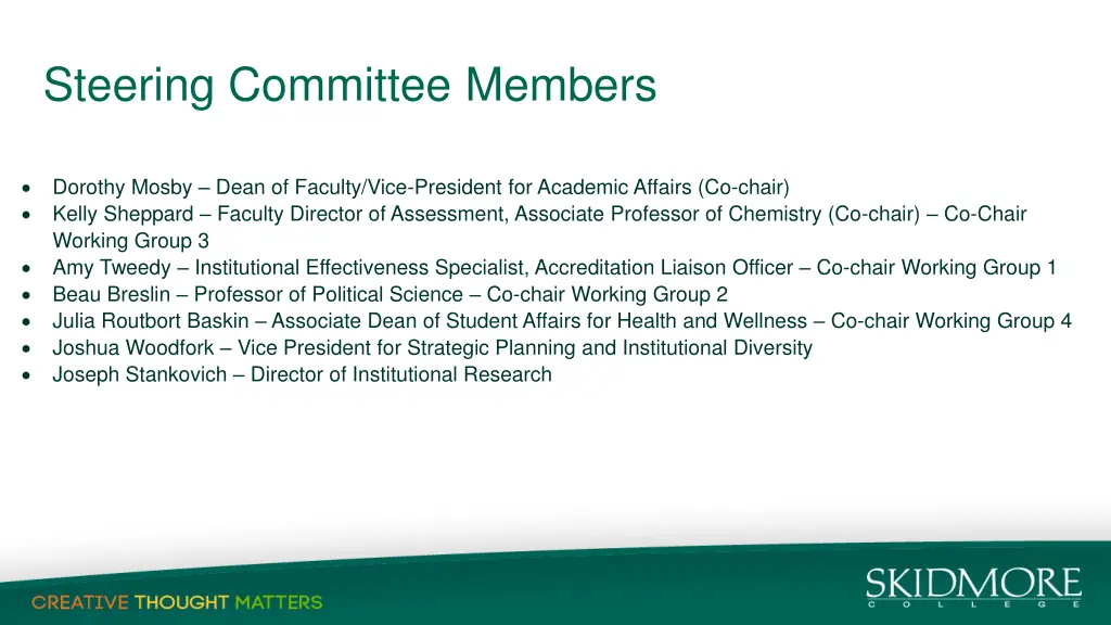 steering committee members