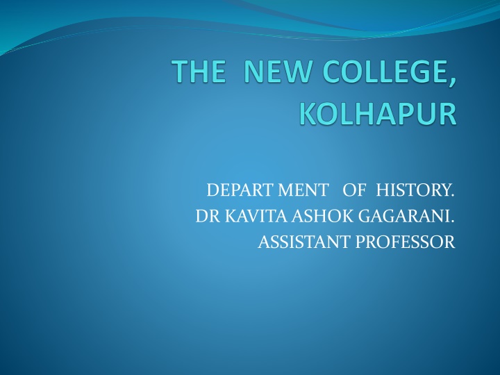 depart ment of history dr kavita ashok gagarani