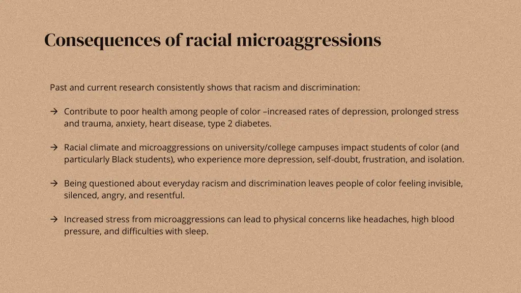 consequences of racial microaggressions