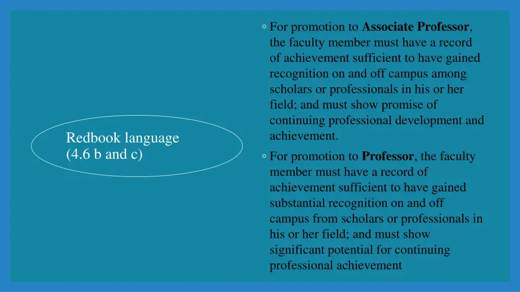 for promotion to associate professor the faculty