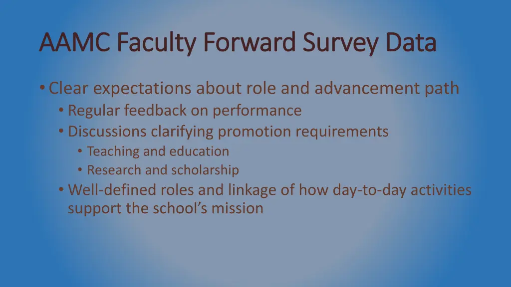 aamc faculty forward survey data aamc faculty