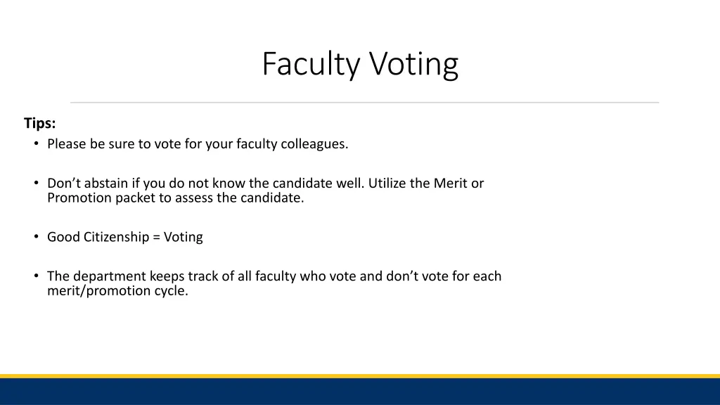 faculty voting