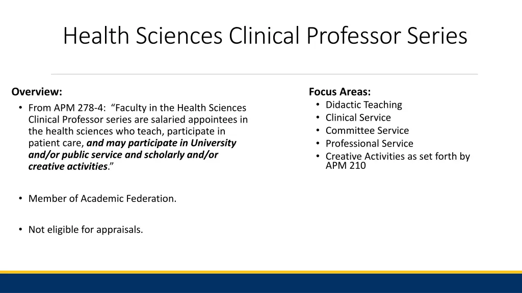 health sciences clinical professor series