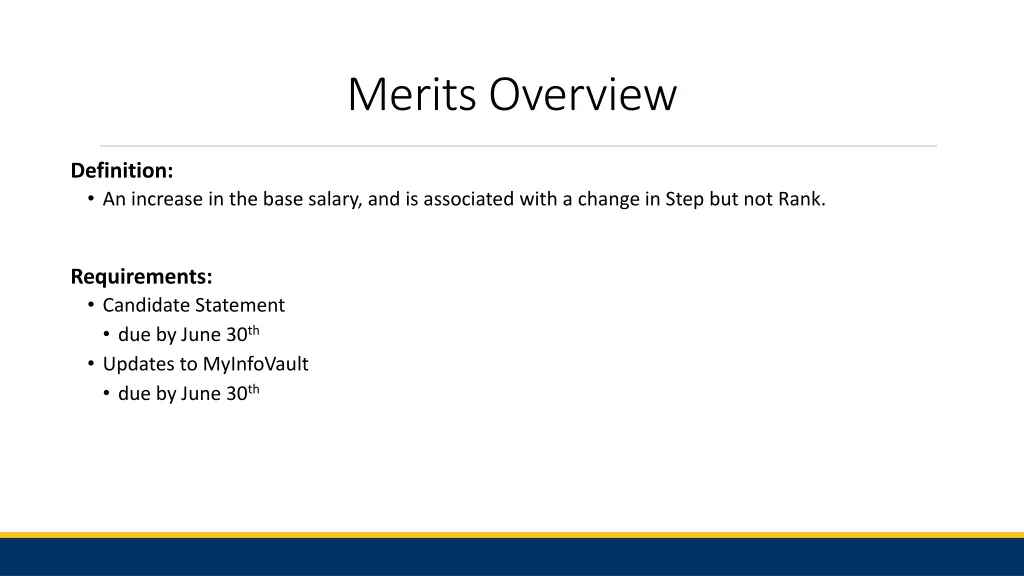 merits overview