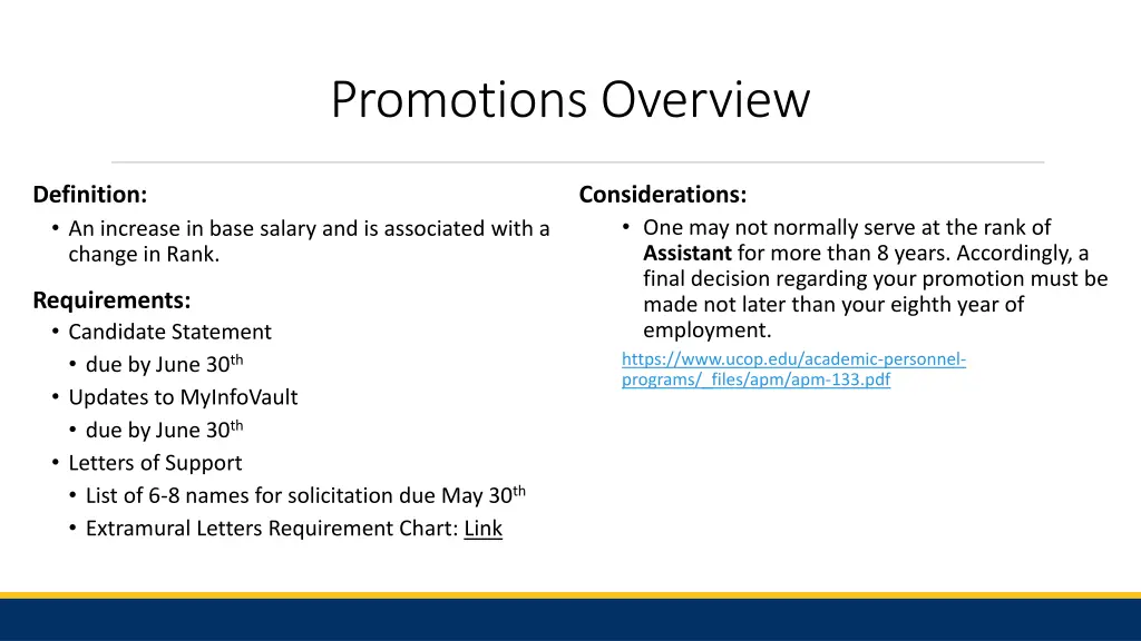 promotions overview