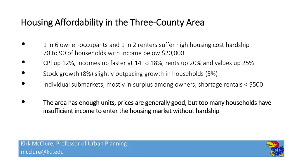 housing affordability in the three housing