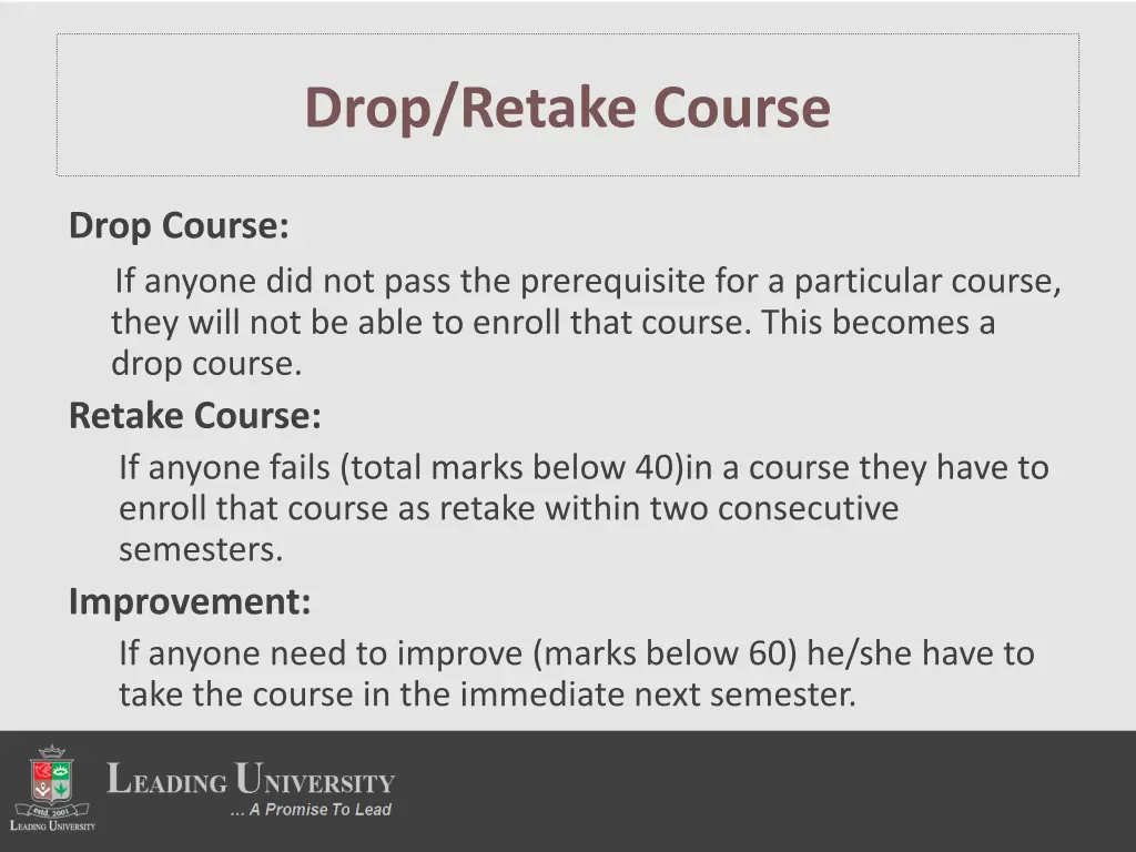 drop retake course