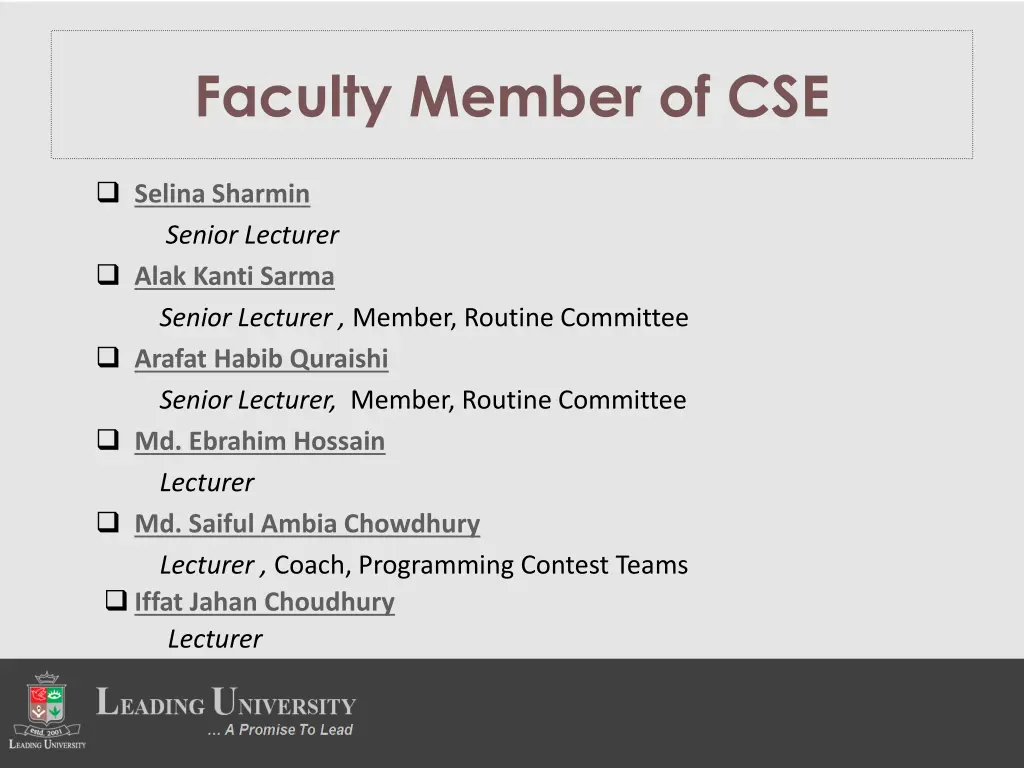 faculty member of cse 1