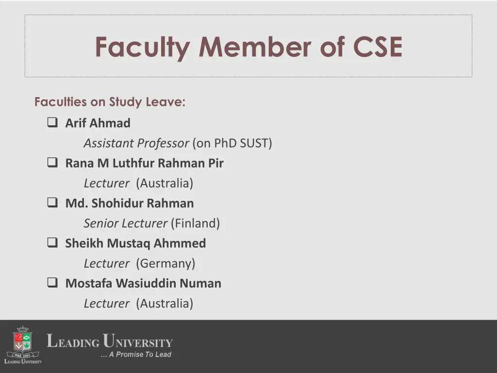 faculty member of cse 2