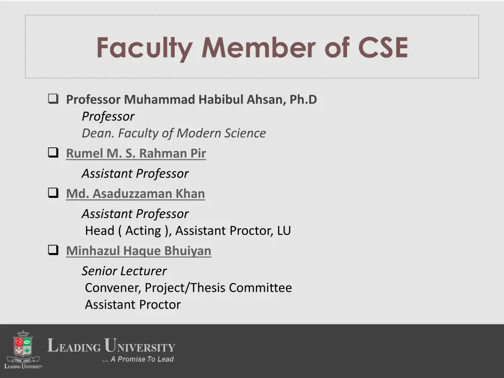 faculty member of cse