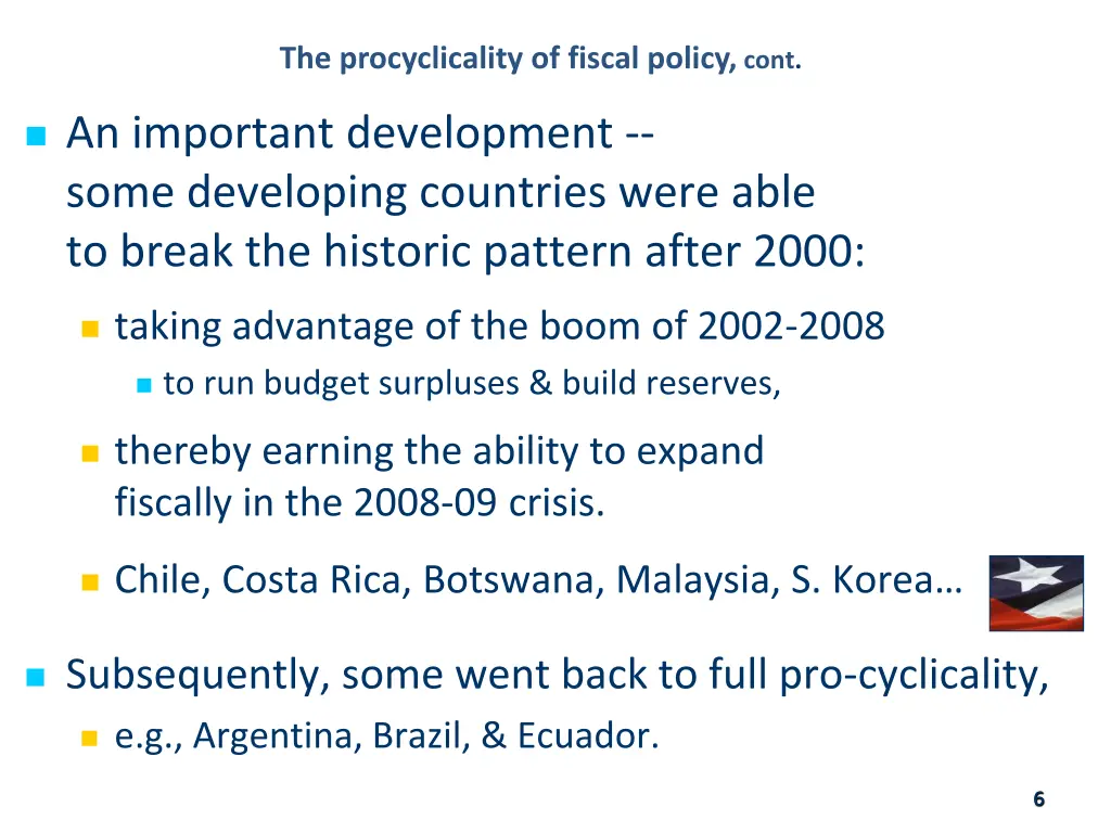 the procyclicality of fiscal policy cont