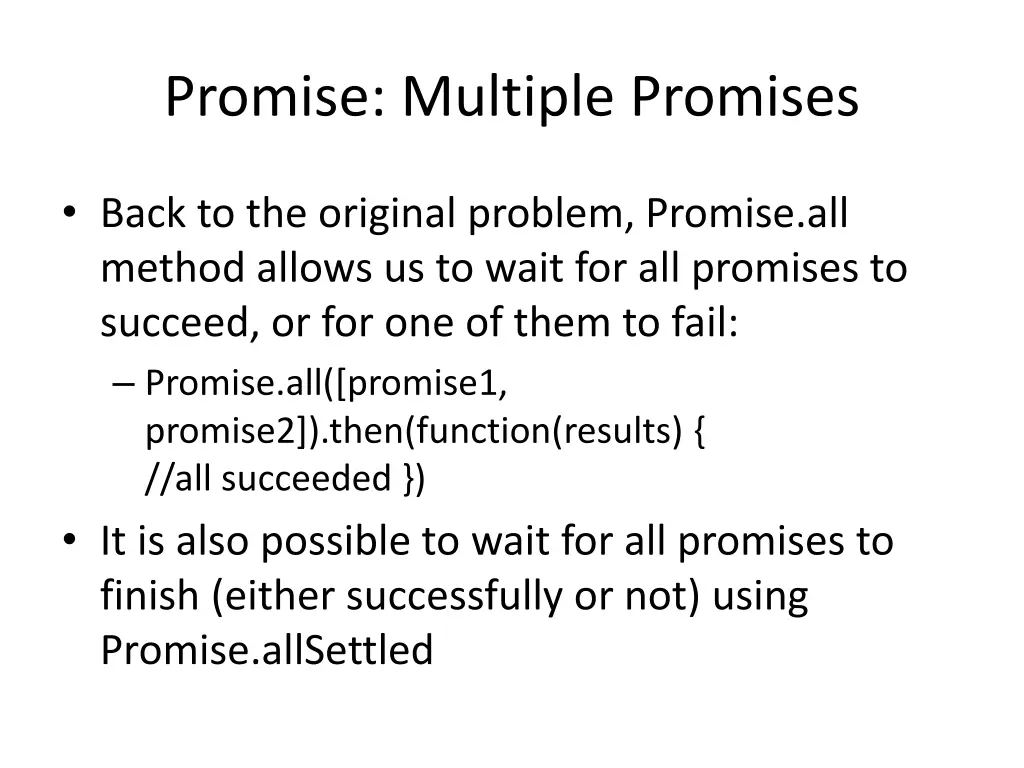 promise multiple promises