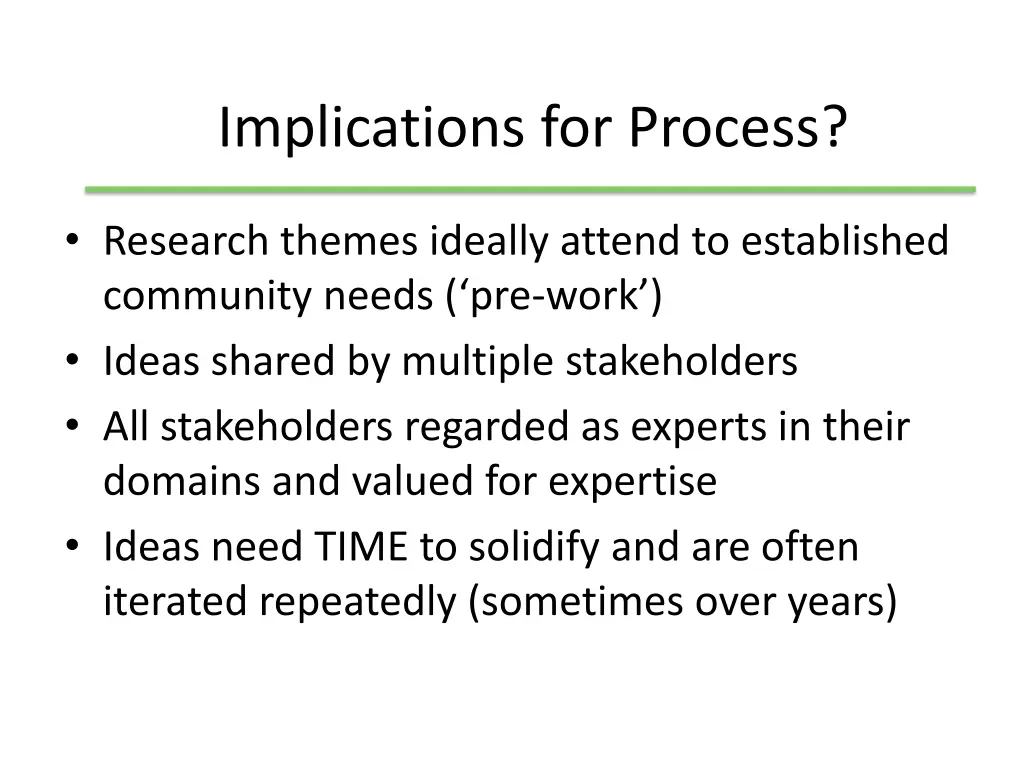 implications for process