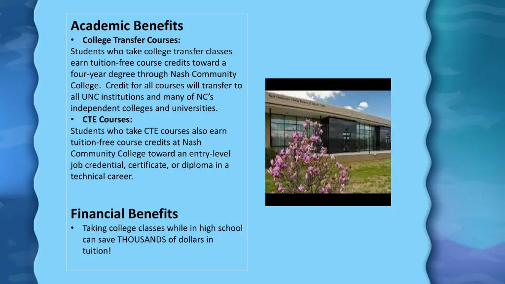 academic benefits college transfer courses