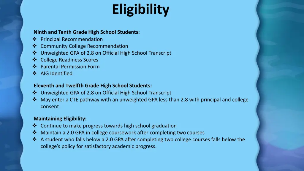 eligibility