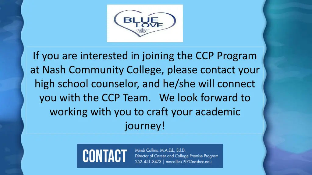 if you are interested in joining the ccp program