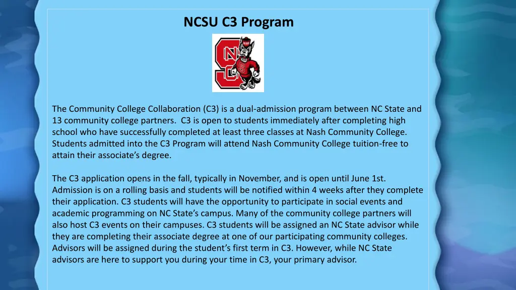 ncsu c3 program