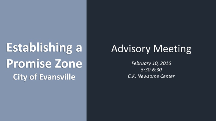 establishing a promise zone city of evansville