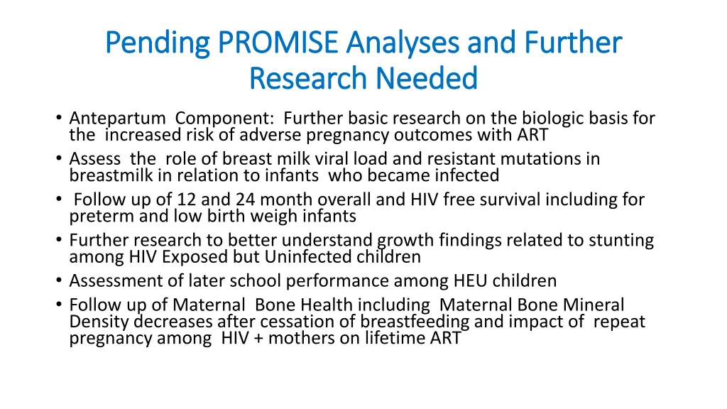 pending promise analyses and further pending