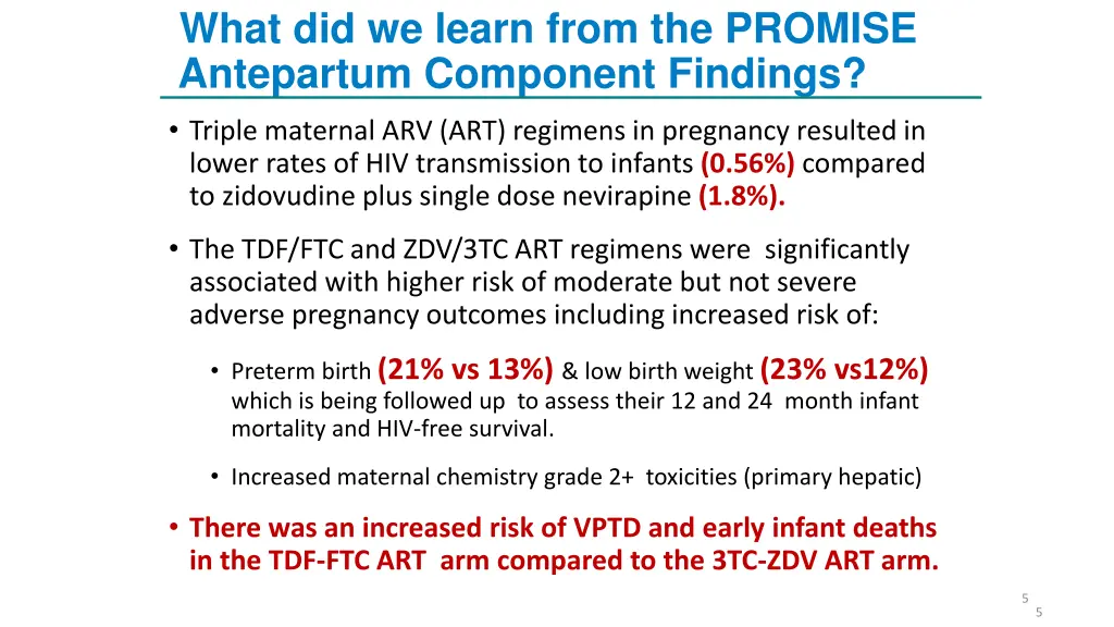 what did we learn from the promise antepartum