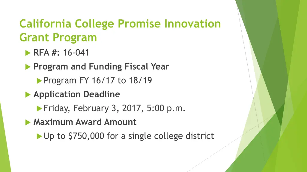 california college promise innovation grant