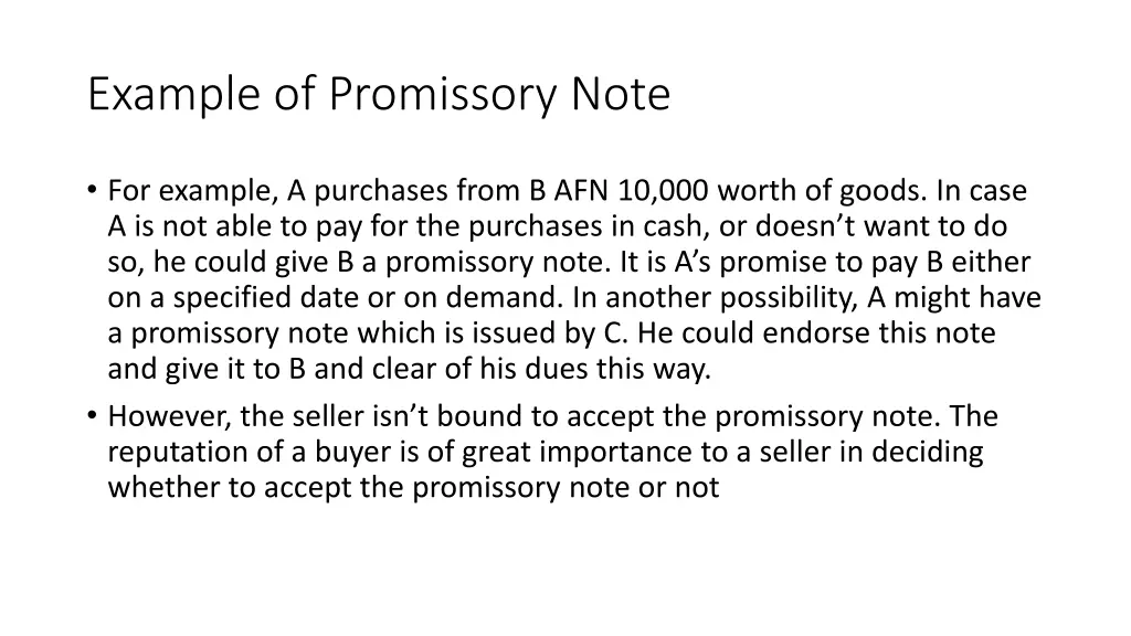 example of promissory note