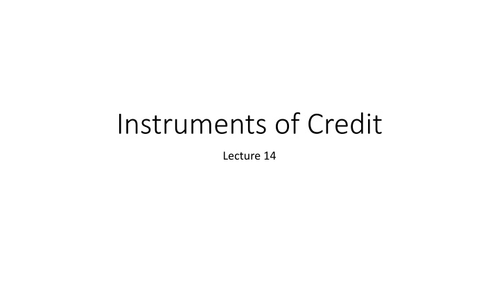 instruments of credit