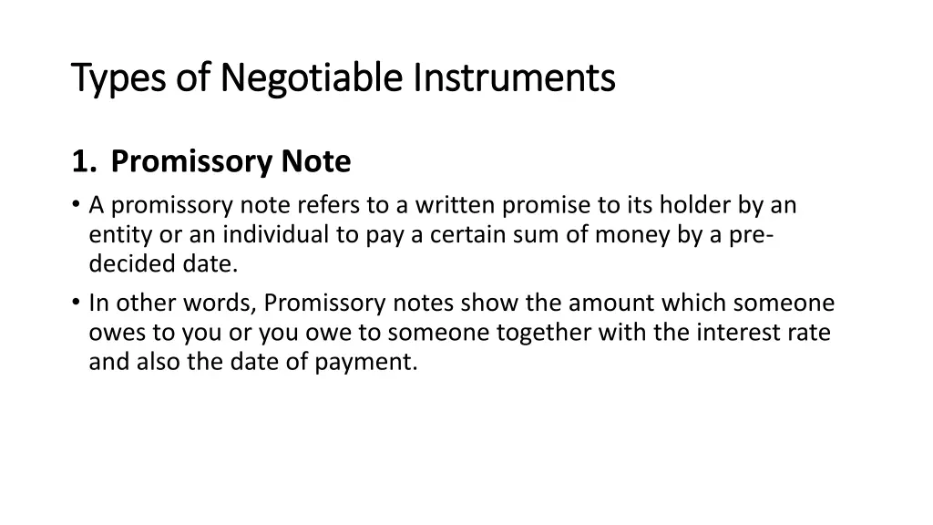 types of negotiable instruments types