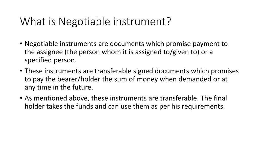 what is negotiable instrument