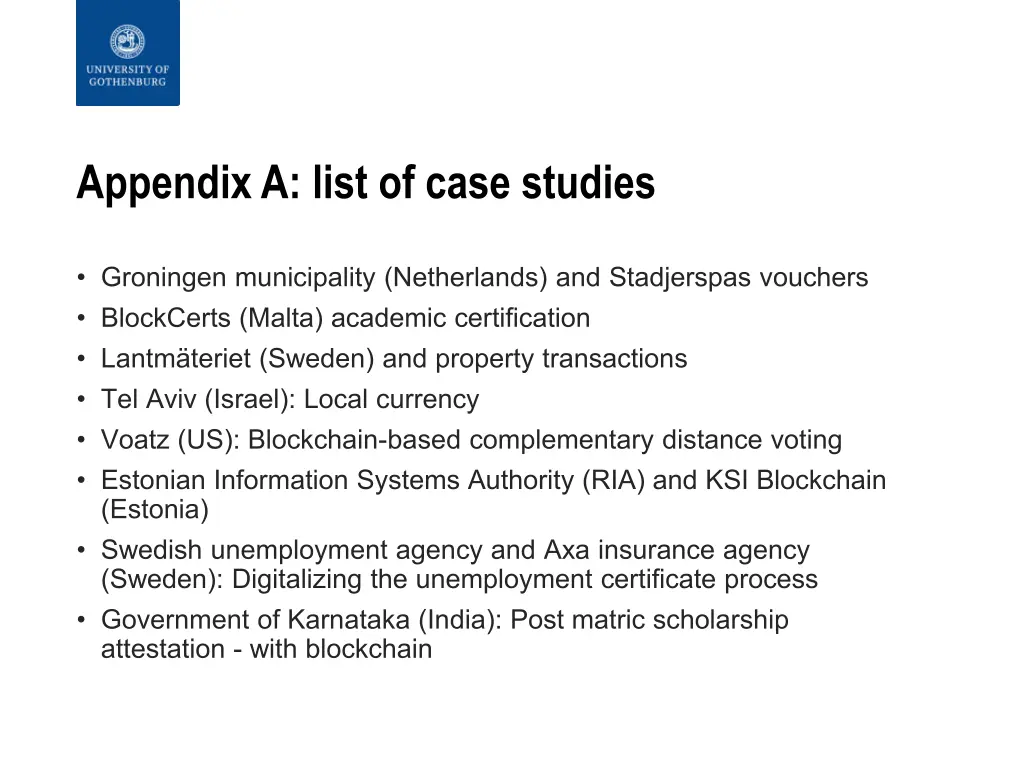 appendix a list of case studies