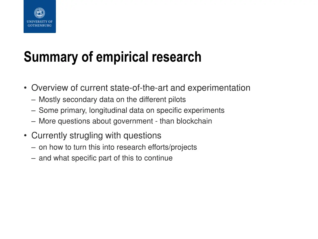 summary of empirical research